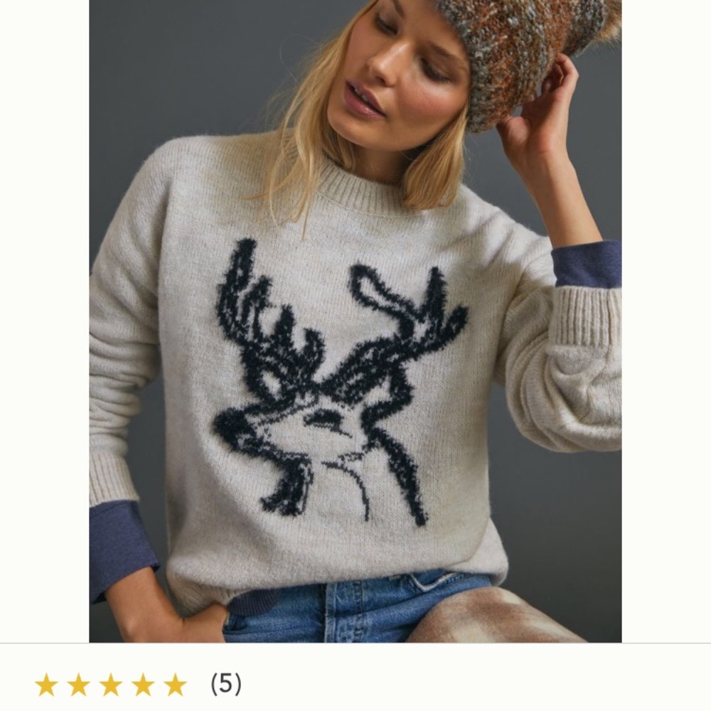 Anthropologie Oh Deer! Sweater